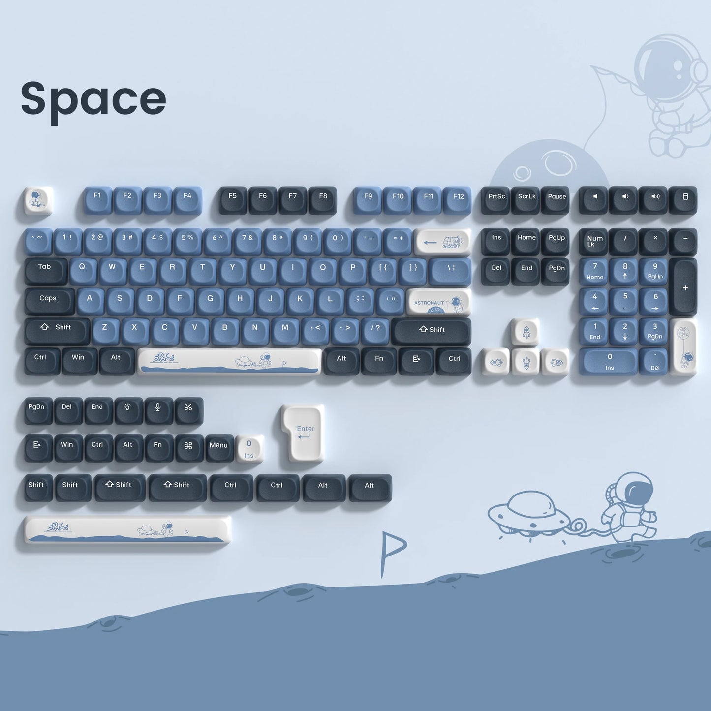 142 Keys White PBT Keycaps MOA Profile PBT Dye Sublimation DIY Key cap for 61/87/104 Cherry MX Switch Gaming Mechanical Keyboard