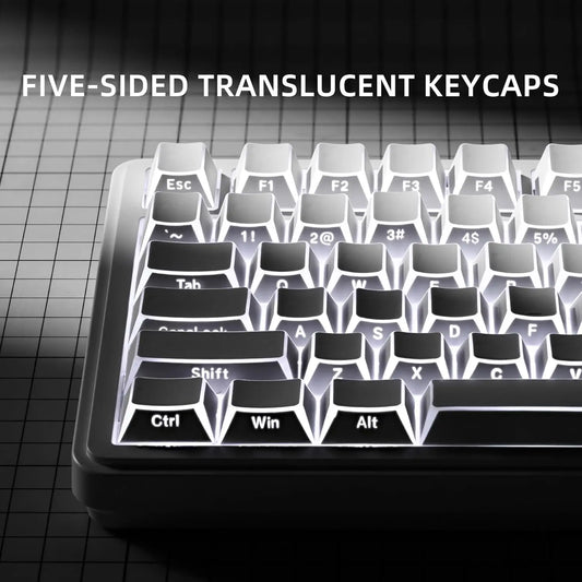 97-122 Keys Shadow Fold Dye Sub PBT Keycap Cherry Profile Side Printed Shine Through Keycaps for MX Switches Gaming Keyboard