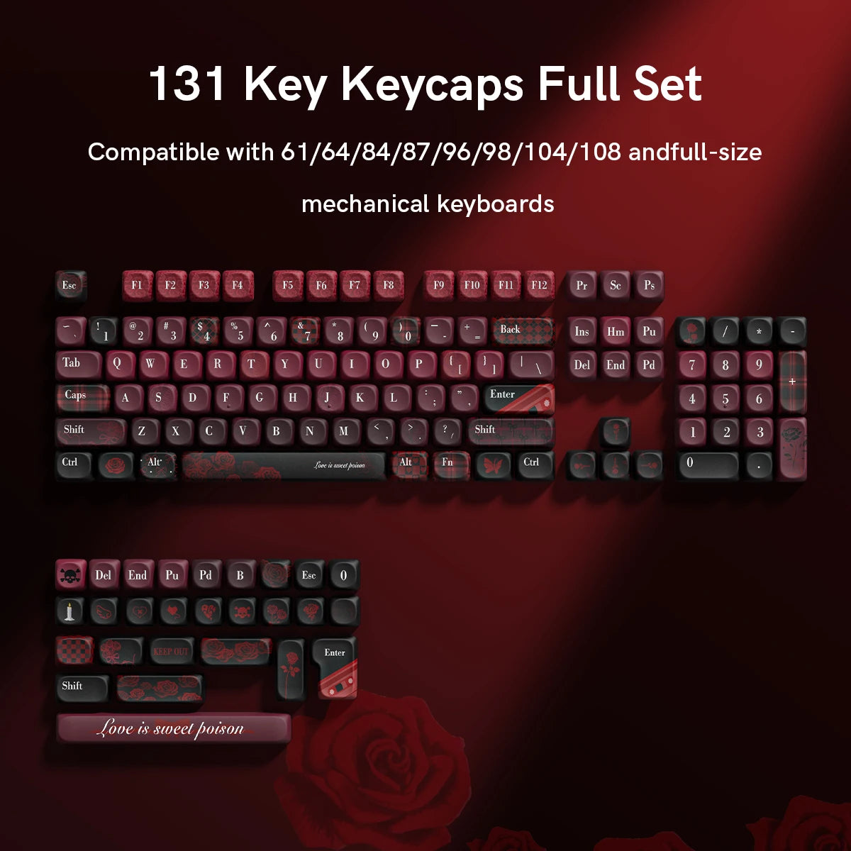 134 Keys MOA Profile Walnut wood PBT Keycaps Customs Dye Sub Key caps for 61/87/104 Cherry MX Switch Gaming Mechanical Keyboard