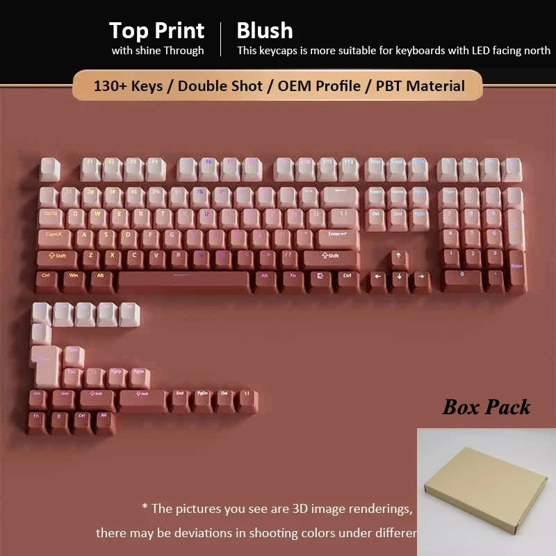 132+ Keys Gradient Green PBT Double Shot Top Print Shine Through Backlit keycaps For Gateron Cherry MX Gamer Mechanical Keyboard