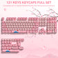 142 Keys White PBT Keycaps MOA Profile PBT Dye Sublimation DIY Key cap for 61/87/104 Cherry MX Switch Gaming Mechanical Keyboard