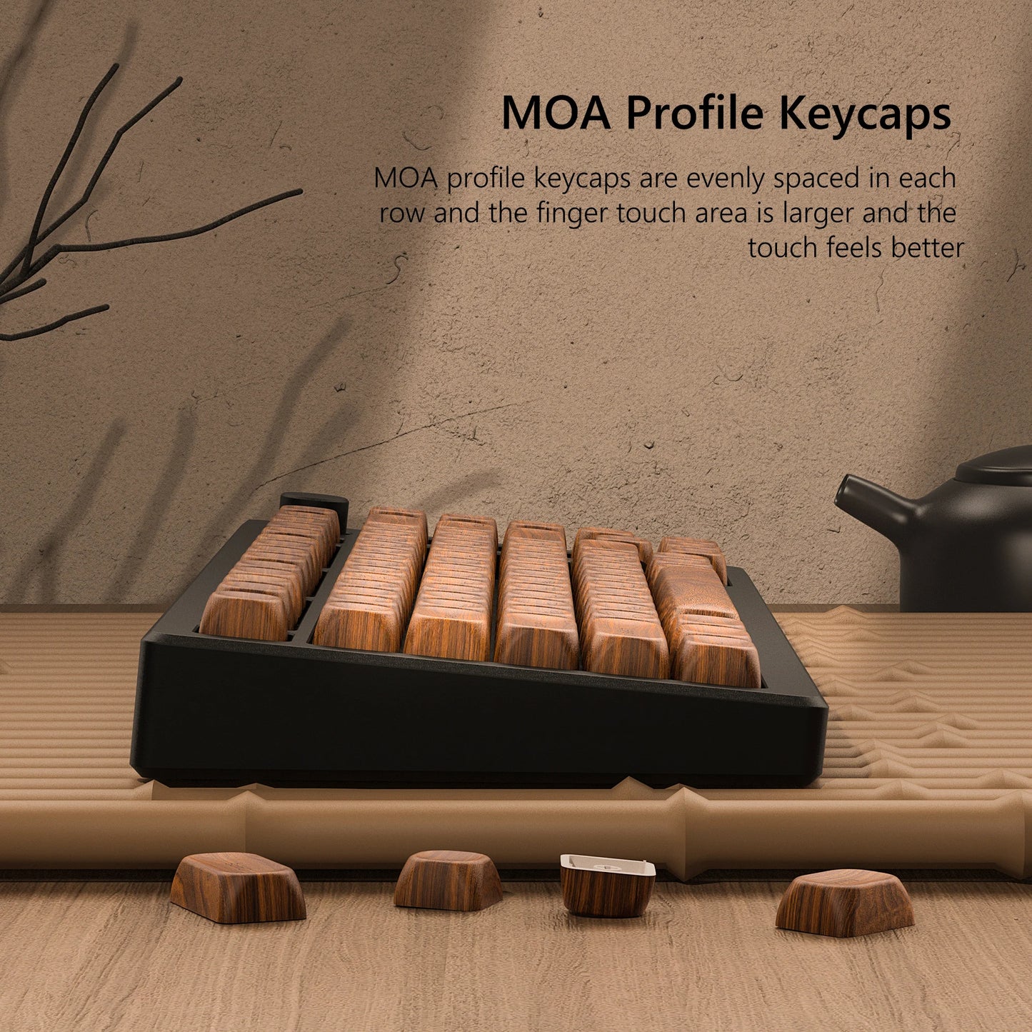 134 Keys MOA Profile Walnut wood PBT Keycaps Customs Dye Sub Key caps for 61/87/104 Cherry MX Switch Gaming Mechanical Keyboard
