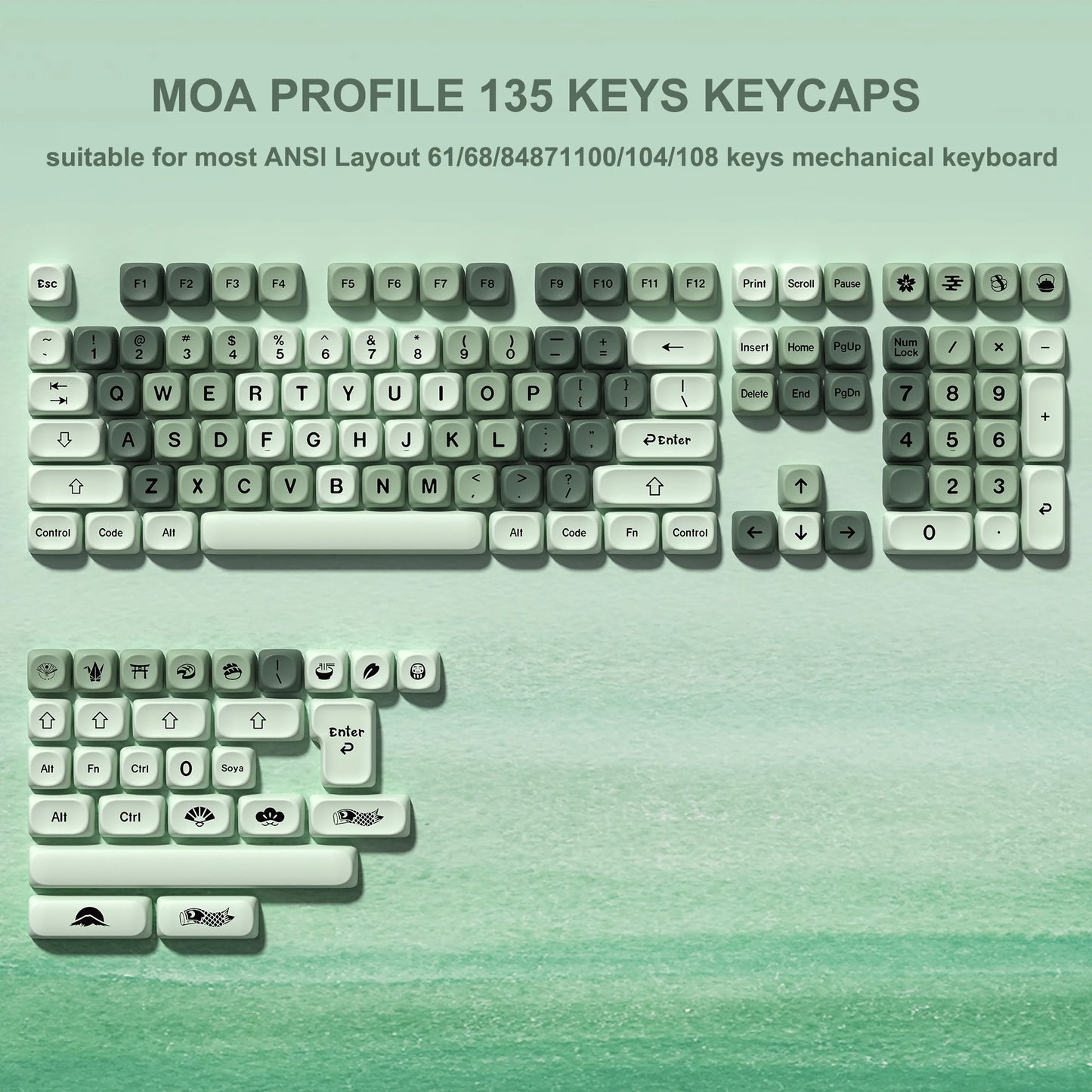 142 Keys White PBT Keycaps MOA Profile PBT Dye Sublimation DIY Key cap for 61/87/104 Cherry MX Switch Gaming Mechanical Keyboard