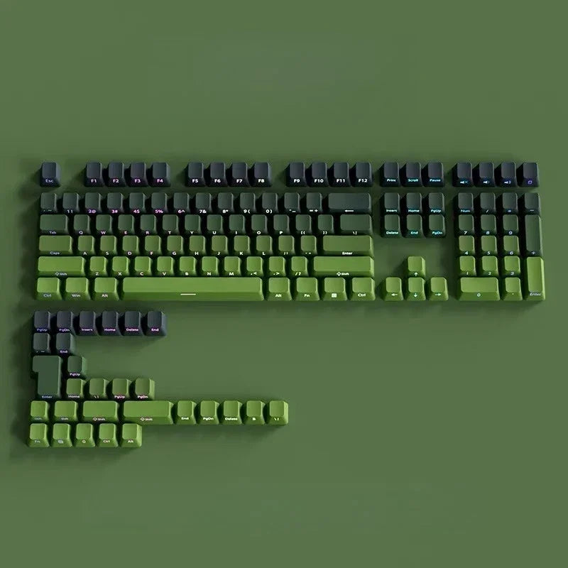 New Gradient Gray Double Shot RGB Backlit Keycaps OEM Profile 135 Keys Side Printed PBT Keycaps for Cherry MX Switches Keyboards