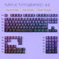 2026 New Purple Topographic Side Print Shine Through Keycaps 97/134+ Key Cherry Profile Double Shot Dye Sub PBT for MX Switch