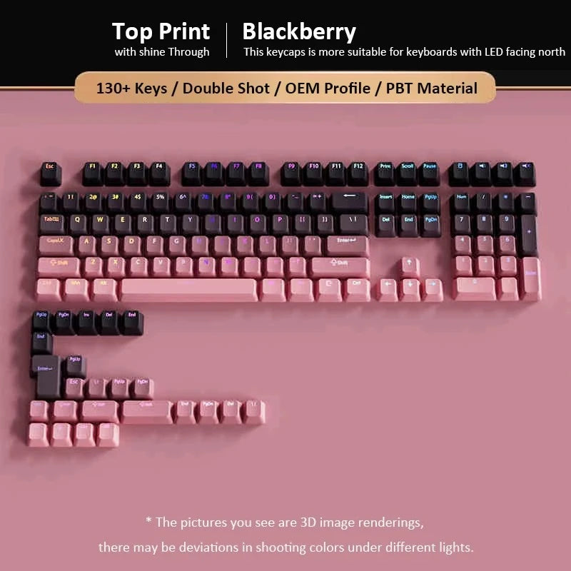 132+ Keys Gradient Green PBT Double Shot Top Print Shine Through Backlit keycaps For Gateron Cherry MX Gamer Mechanical Keyboard
