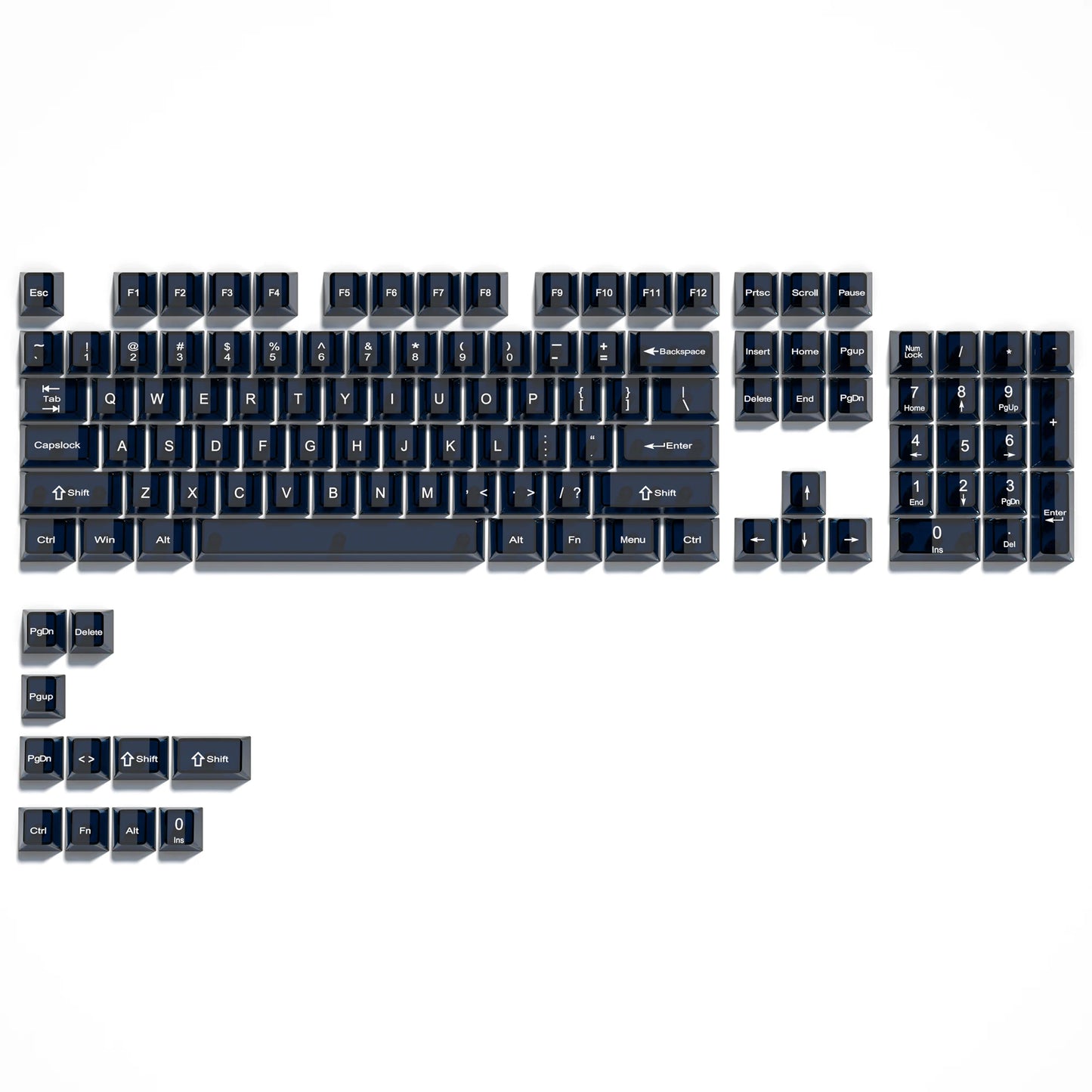 115 Keys Purple Transparent Clear Keycaps Crystal Ceramic PC Keycap RGB Shine Through Key cap MDA Profile for MX Switch Keyboard