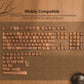 133 Keys MOA Profile Walnut wood PBT Keycaps Customs Dye Sub Key caps for 61/87/104 Cherry MX Switch Gaming Mechanical Keyboard