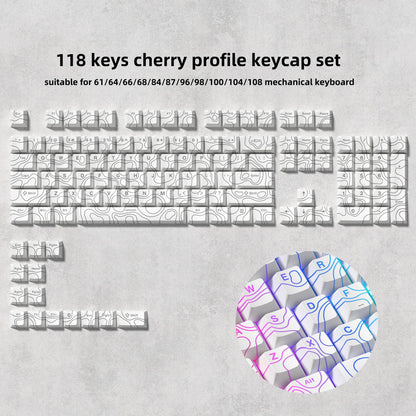 132 Key Custom Lavender Purple Double Shot Keycaps Shine Through PBT Keycaps for Cherry Gateron MX Switches Mechanical Keyboards
