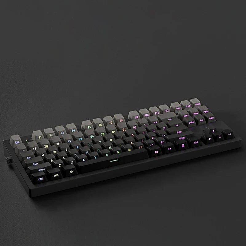 New Gradient Gray Double Shot RGB Backlit Keycaps OEM Profile 135 Keys Side Printed PBT Keycaps for Cherry MX Switches Keyboards