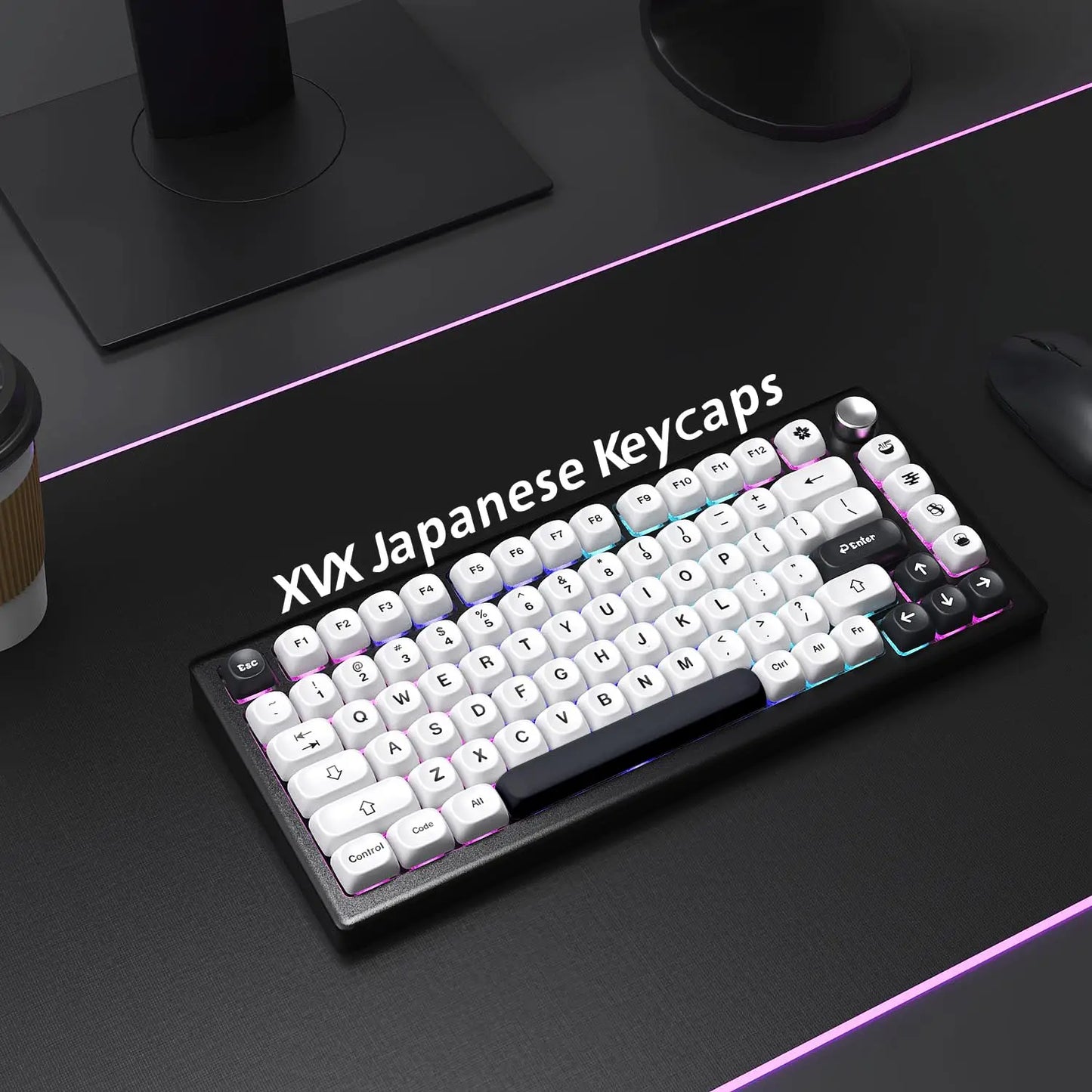 142 Keys White PBT Keycaps MOA Profile PBT Dye Sublimation DIY Key cap for 61/87/104 Cherry MX Switch Gaming Mechanical Keyboard