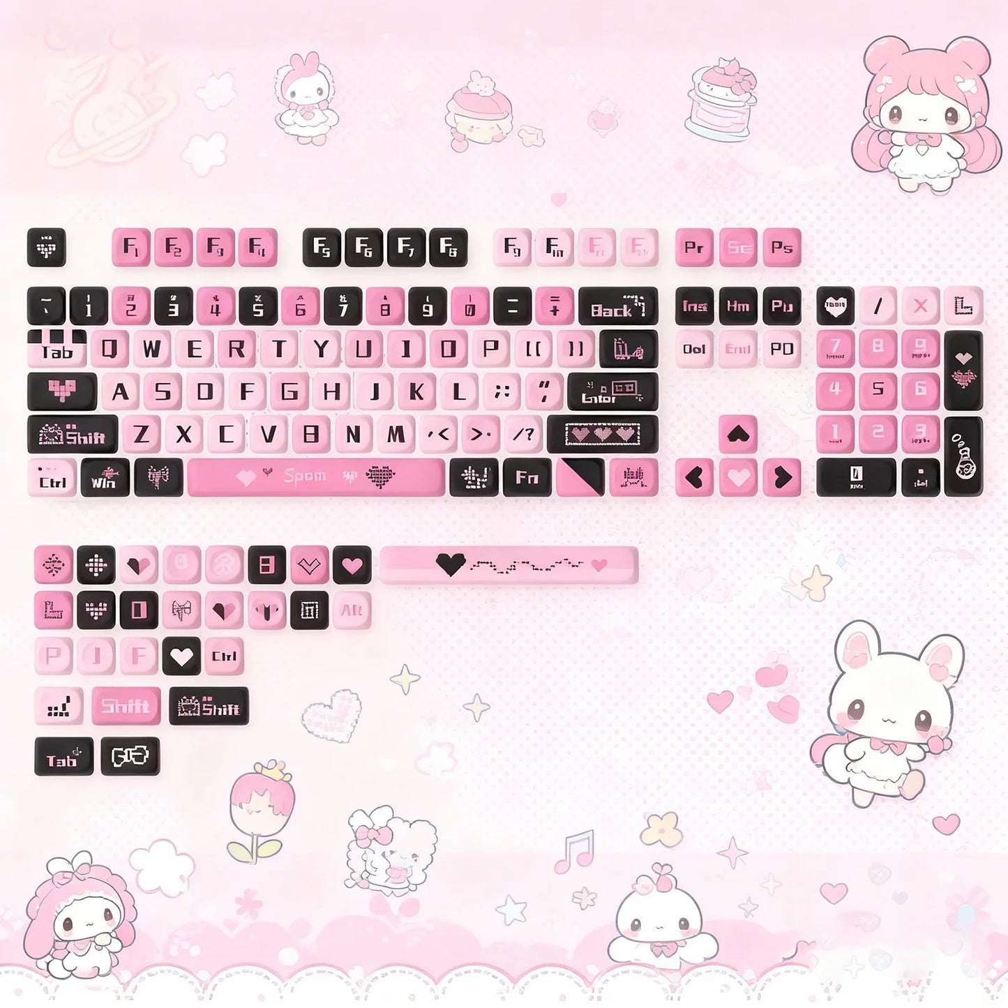142 Keys White PBT Keycaps MOA Profile PBT Dye Sublimation DIY Key cap for 61/87/104 Cherry MX Switch Gaming Mechanical Keyboard