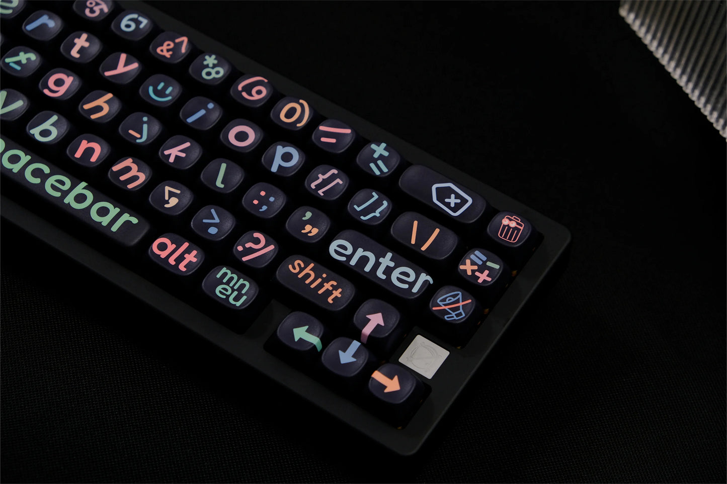 Black irregular letters Keycaps 126 Keys PBT Material MOA Profile DYE-SUB Personalized For CHERRY MX Switch Mechanical Keyboard