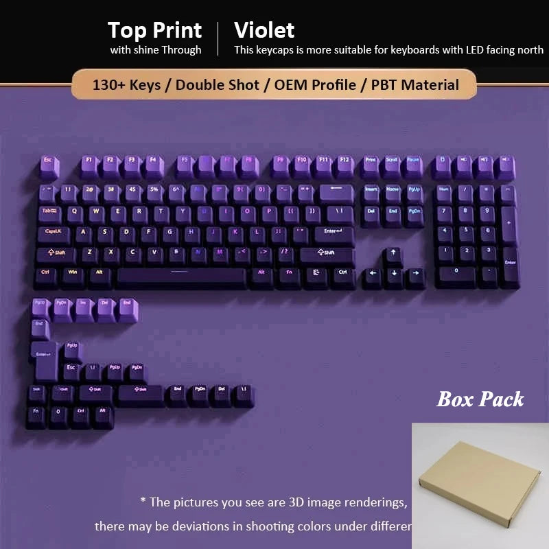 132+ Keys Gradient Green PBT Double Shot Top Print Shine Through Backlit keycaps For Gateron Cherry MX Gamer Mechanical Keyboard