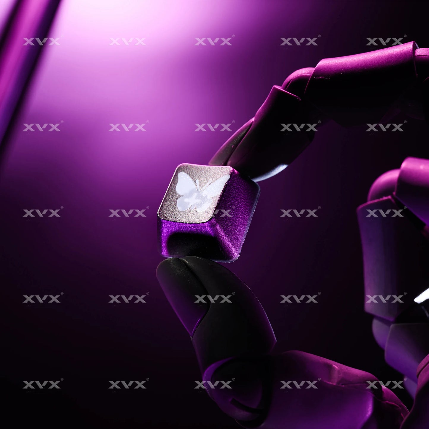 XVX 21 Keys Sliver Butterfly Keycaps IMD-Pattern Shine Through Heart-Shaped Keycaps OEM Profile DIY Decorative Keycapseycap