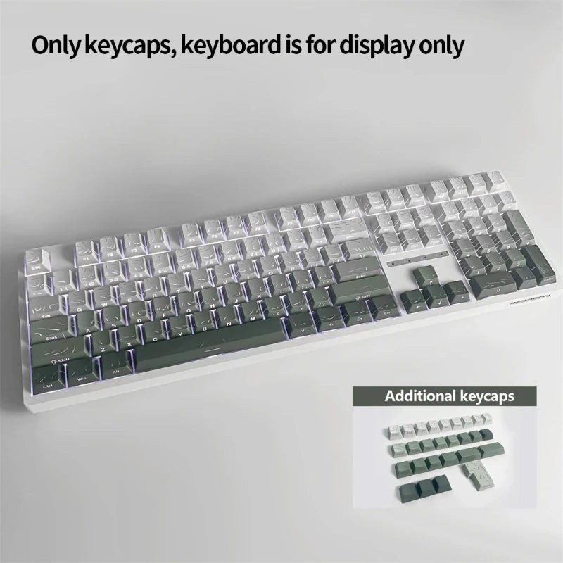 2026 New Purple Topographic Side Print Shine Through Keycaps 97/134+ Key Cherry Profile Double Shot Dye Sub PBT for MX Switch