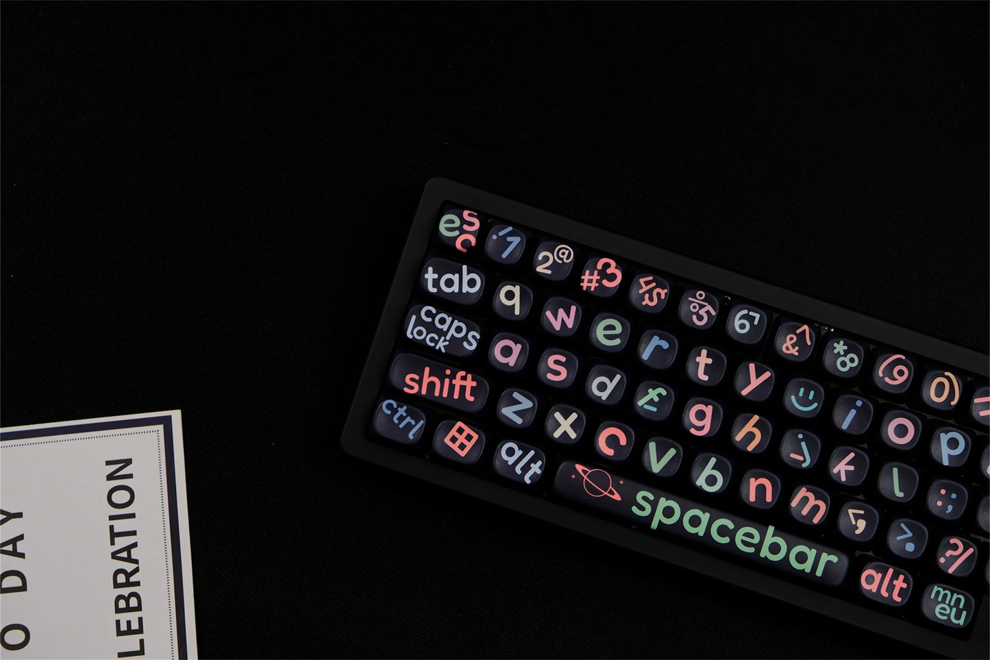 Black irregular letters Keycaps 126 Keys PBT Material MOA Profile DYE-SUB Personalized For CHERRY MX Switch Mechanical Keyboard