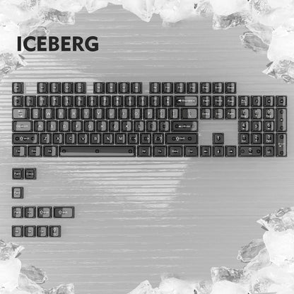 115 Keys Purple Transparent Clear Keycaps Crystal Ceramic PC Keycap RGB Shine Through Key cap MDA Profile for MX Switch Keyboard