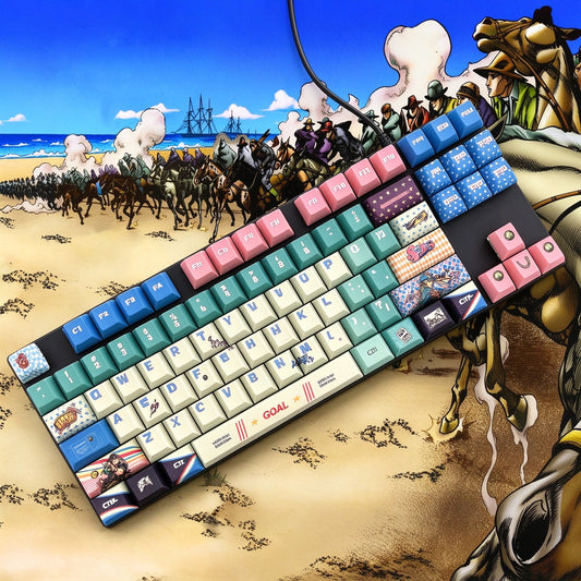 150 keys JoJo’s Bizarre Adventure Part 7: Steel Ball Run Cherry Profile PBT 5-Sided Dye Sub Custom Keycap Set
