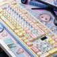 Cute cartoon Pastel PBT Keycap Set, Kawaii Cartoon MOA Profile Custom Keycaps for Mechanical Gaming Keyboard