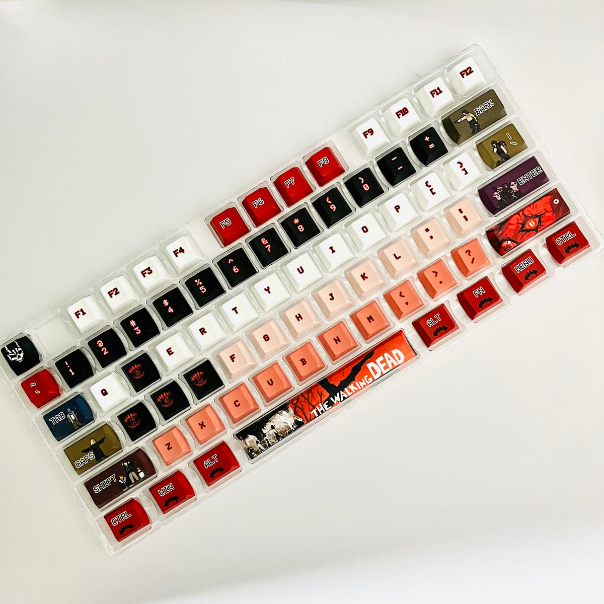 The Walking Dead PBT keycap set for 60%-100% layout