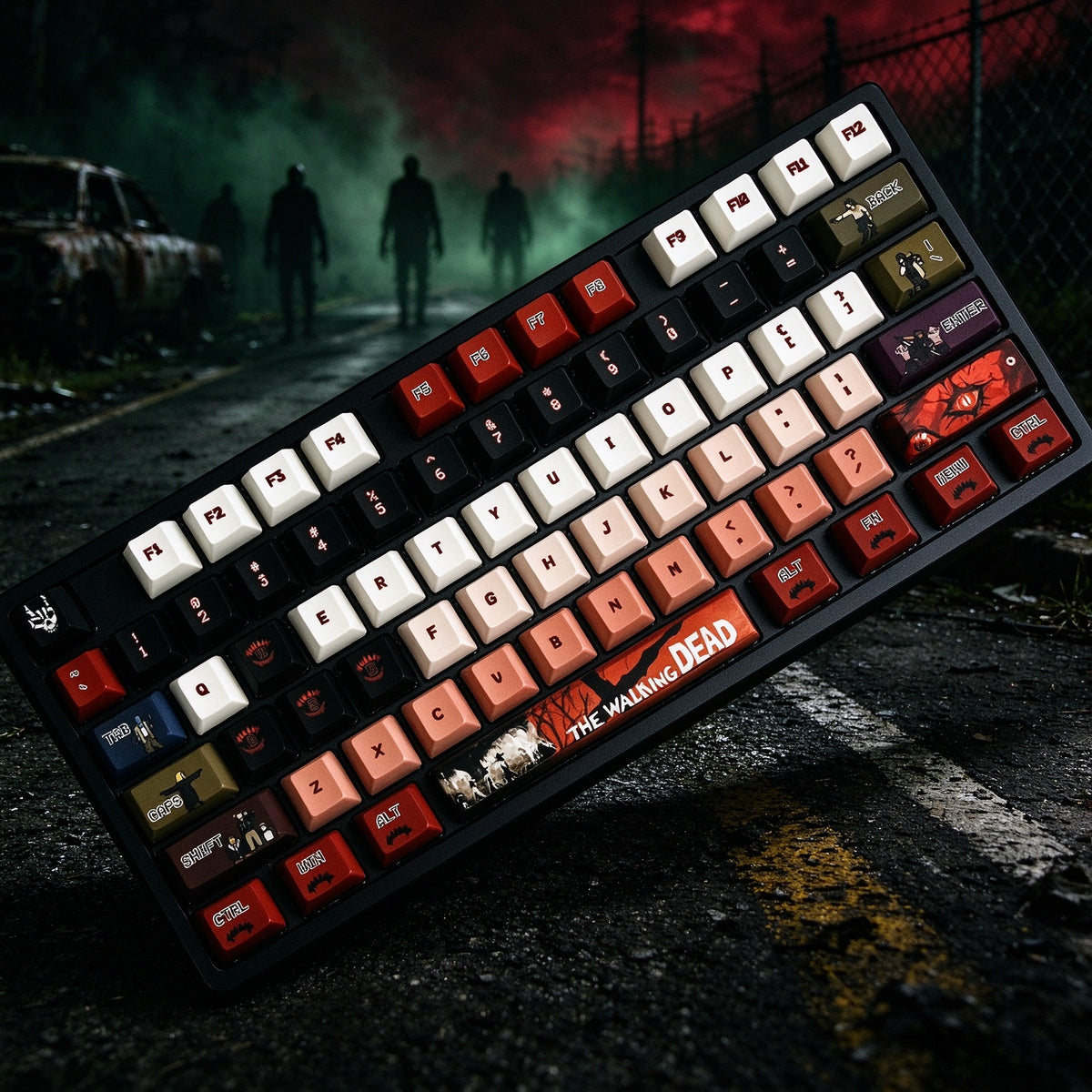 The Walking Dead PBT keycap set for 60%-100% layout