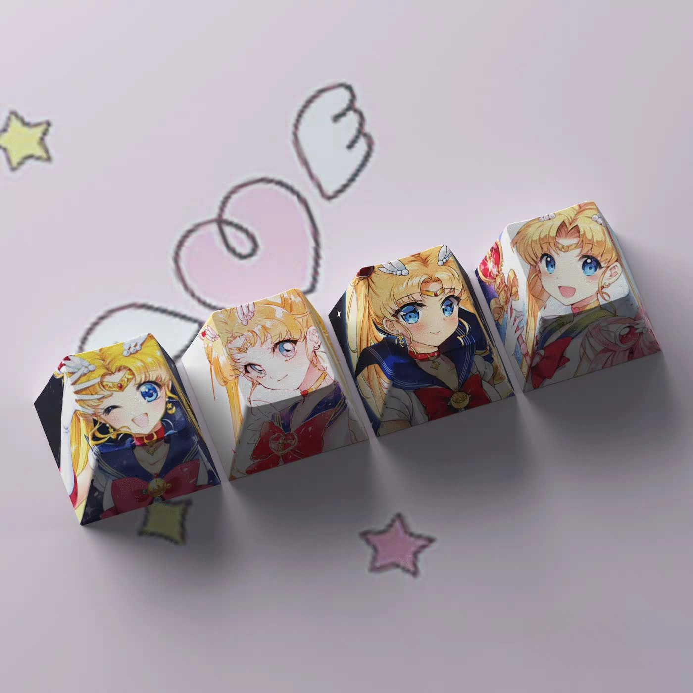 4pcs of sailor moon keycaps/Cherry-PBT