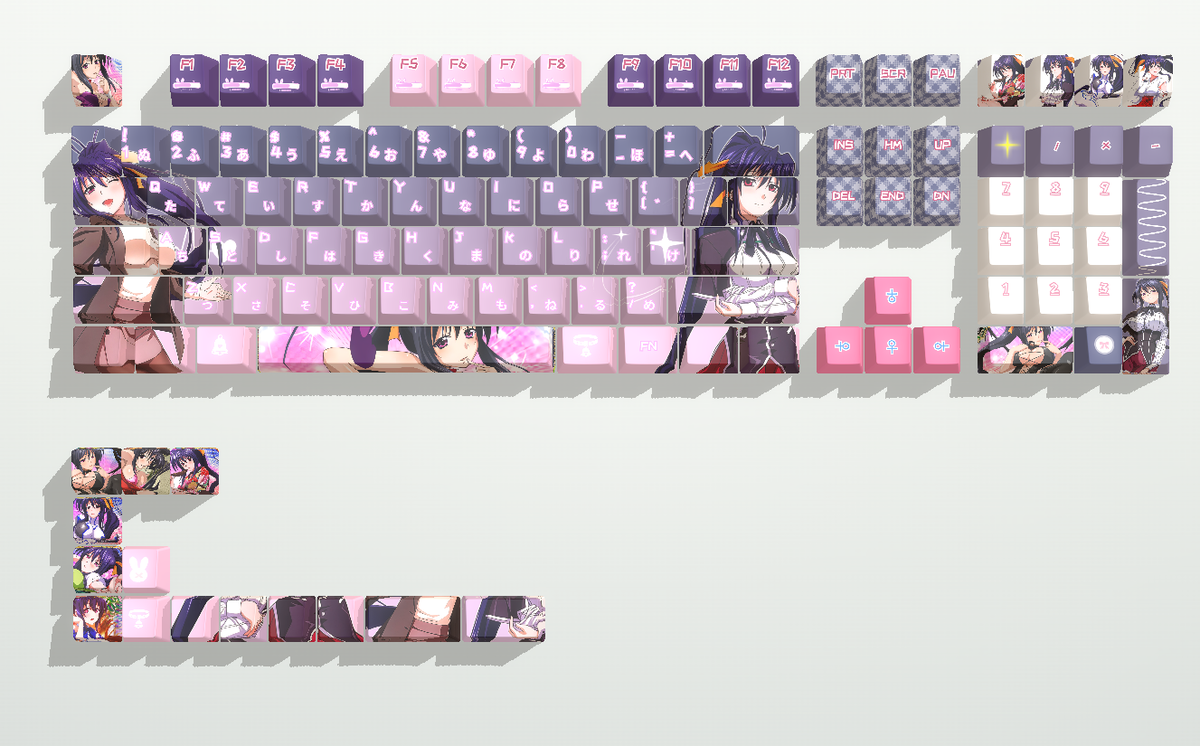 High School D×D Akeno PBT anime keycaps
