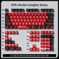 Asuka Langley Sohryu EVA PBT Keycap Set, Matte 5-Side Dye-Sublimation with Side lit