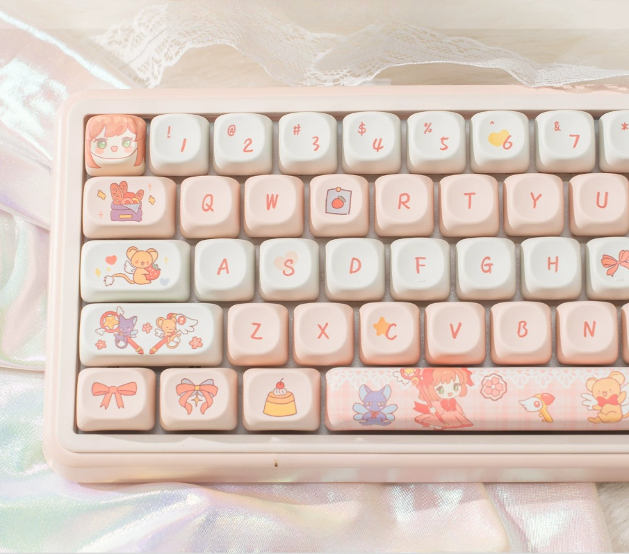 Cardcaptor Sakura Cute Pink MOA Keycaps Set 114pcs