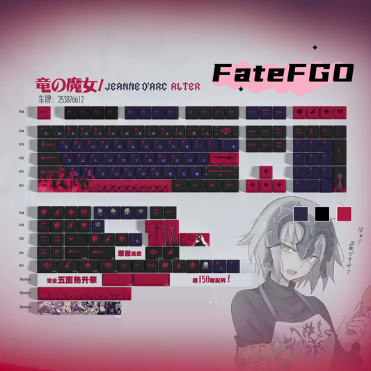 150keys FateFGO Jeanne d'Arc (Alter) full set for all MX cross stems and Alice layout