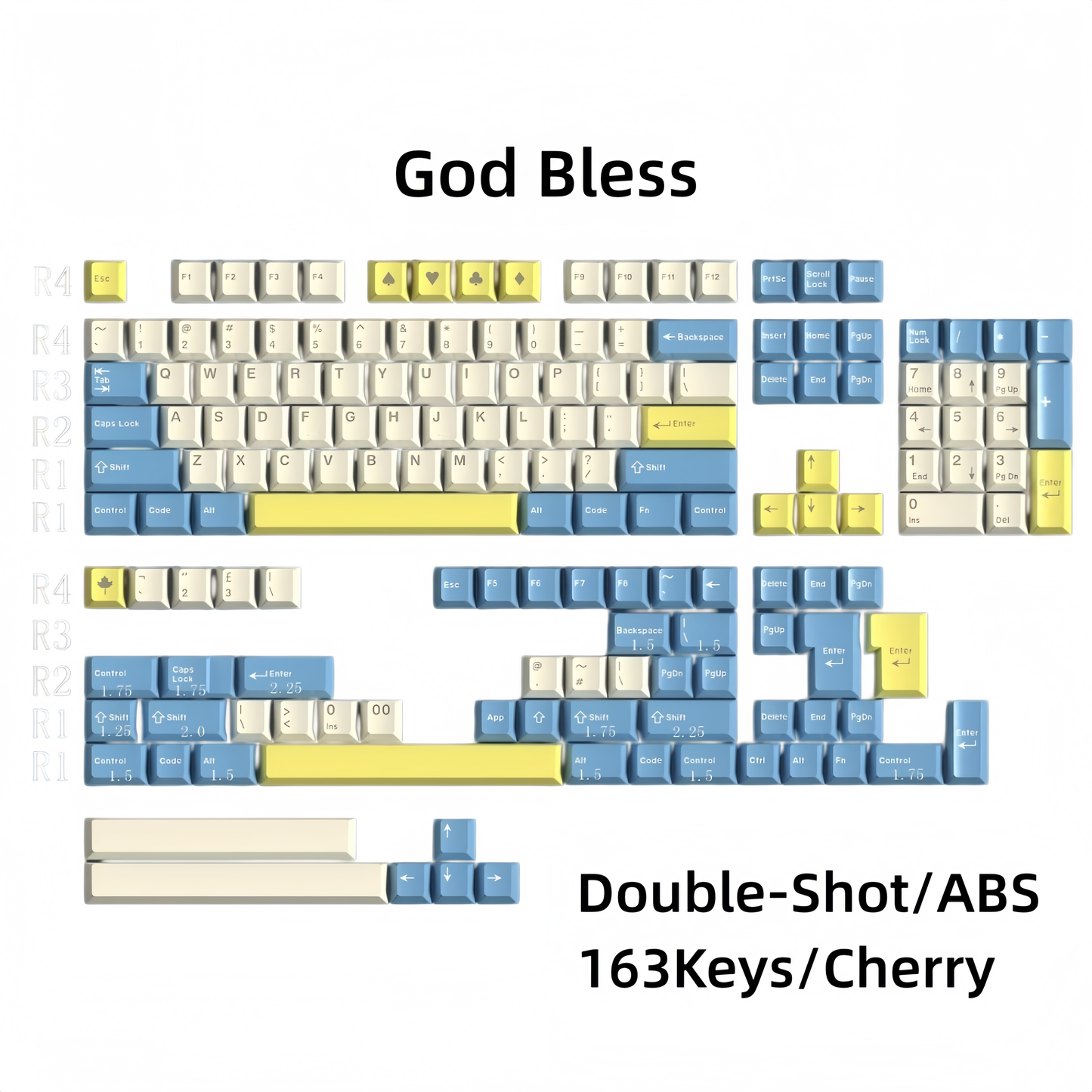 GMK Colorway Doubleshot ABS Keycaps Full Set – Thick-Walled Cherry Profile MX Stem Mechanical Keyboard Keycap Set