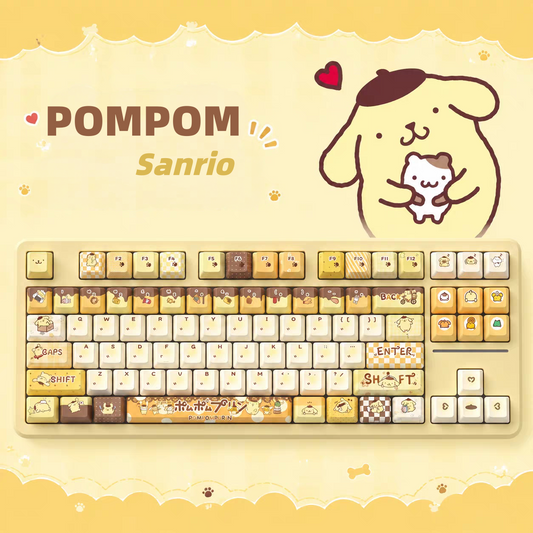 Pompompurin keycaps with double printed and Side-backlit