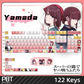 122 keys Yamada PBT anime keycaps set with TOP light, cherry profile
